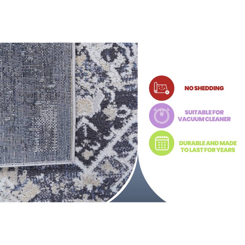LOOM & LUXE Collection 2X3 Brown/Striped Non-Shedding Area Rug - 96" D x 26" W x 0.28" H