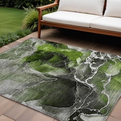 Allus Unique Abstract Weather Resistant Current & Stylish Outdoor Rug