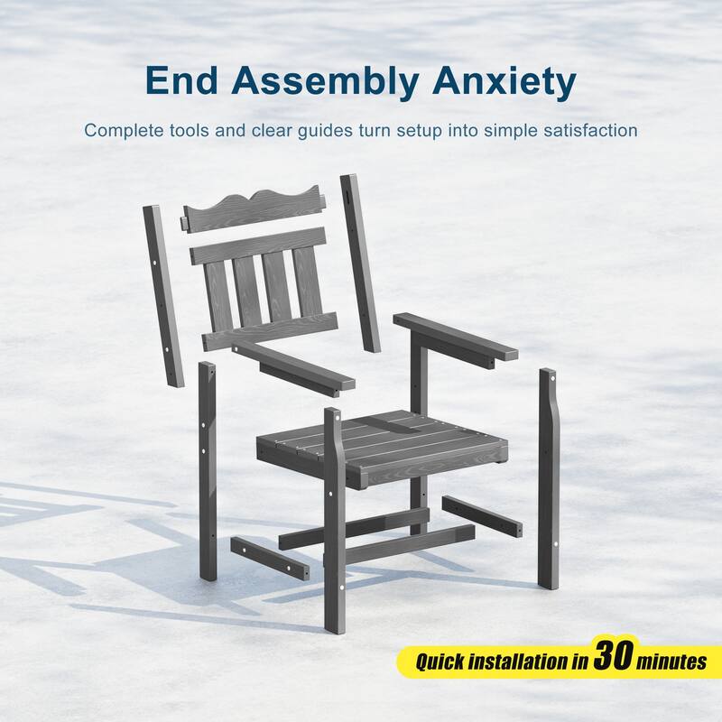 HIPS Patio Dining Chairs Ergonomic All-weather Patio Seats (Set of 2)