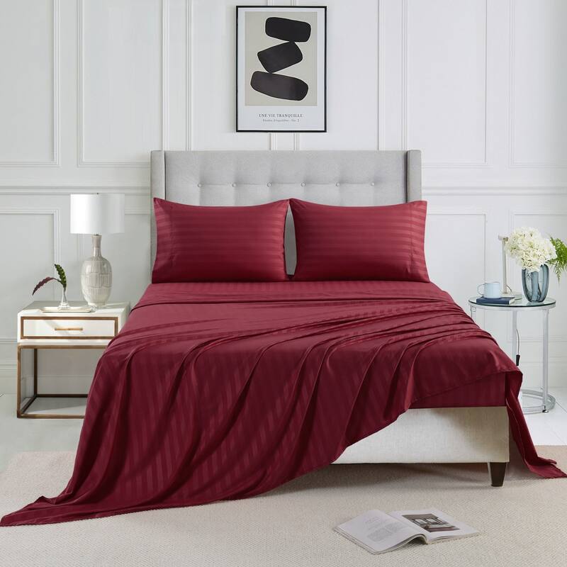 3/4 Pcs Luxury Stripe Bed Sheets Set