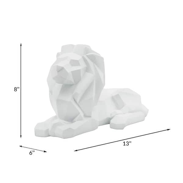 Sagebrook Home Modern Polyresin Geometric Lion Figurine - Stylish Decorative Sculpture for Home Decor - 13" x 6" x 8"