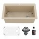 preview thumbnail 62 of 86, Karran Drop-In Quartz 33 in. 1-Hole Single Bowl Kitchen Sink Kit