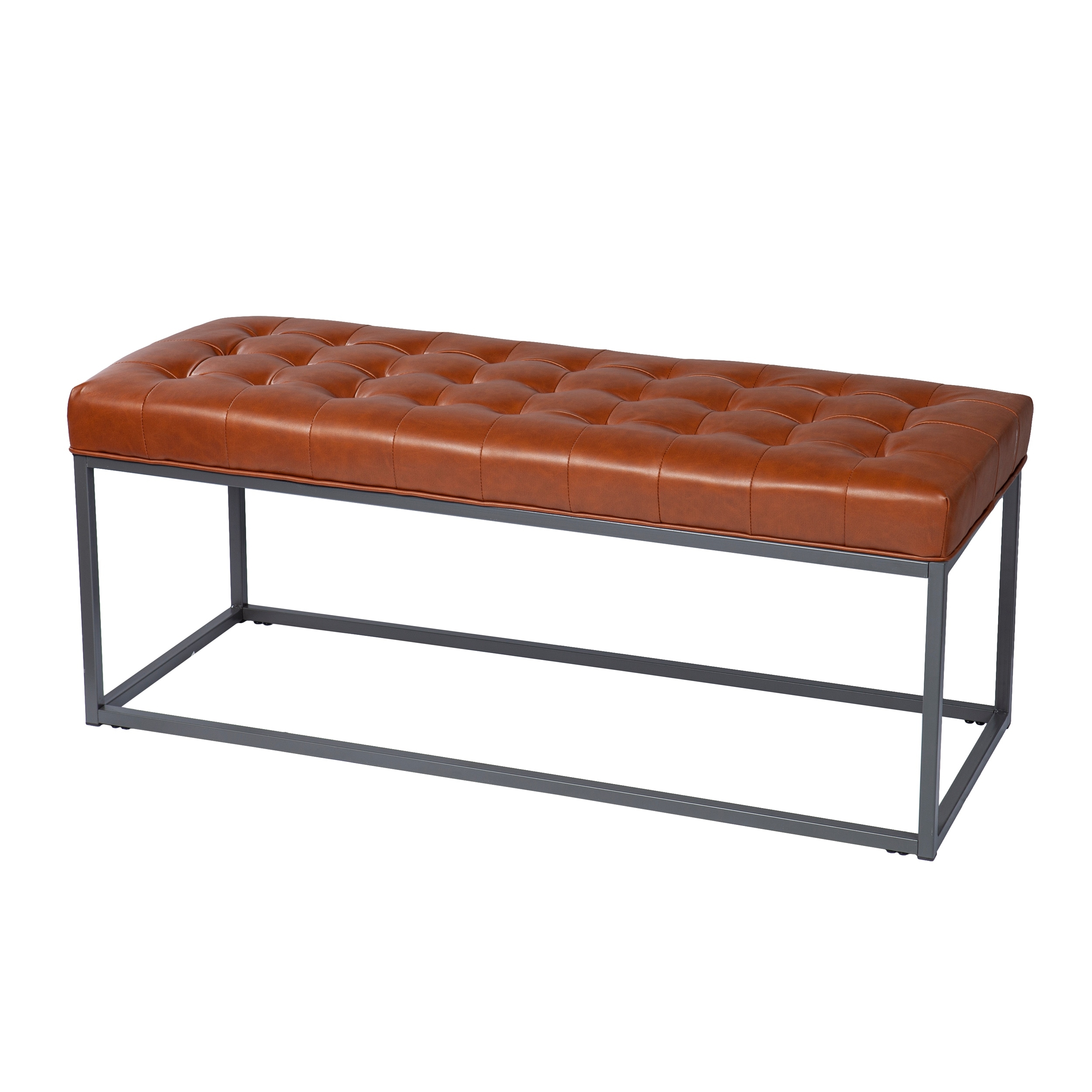 Strick & bolton healy sale leather tufted ottoman