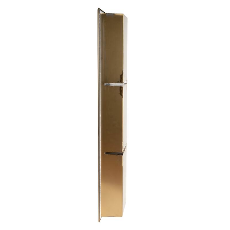 ALFI brand 8" x 36" Brushed Gold PVD Stainless Steel Vertical Triple Shelf Shower Niche