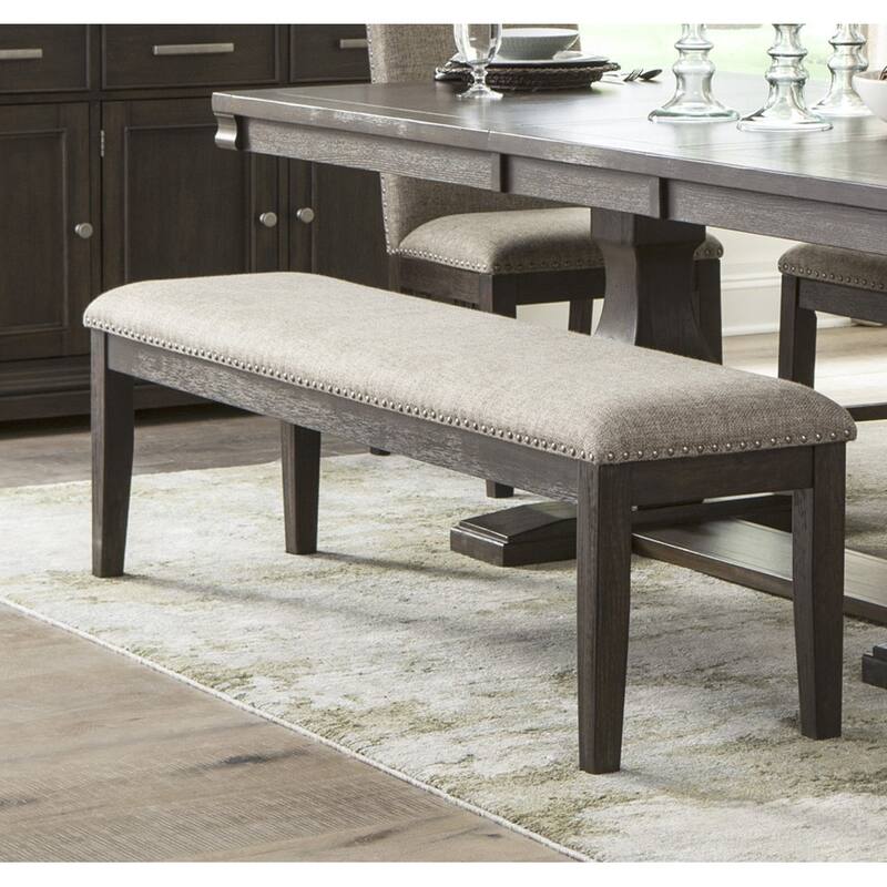 Wood Framed 1pc Bench Upholstered Naihead Trim