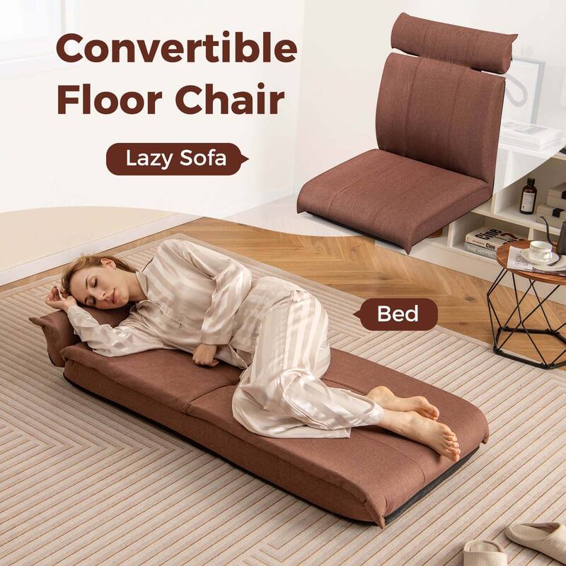 Floor Chair Floor Gaming Chair w/Back Support Lazy Sofa Couch Recliner