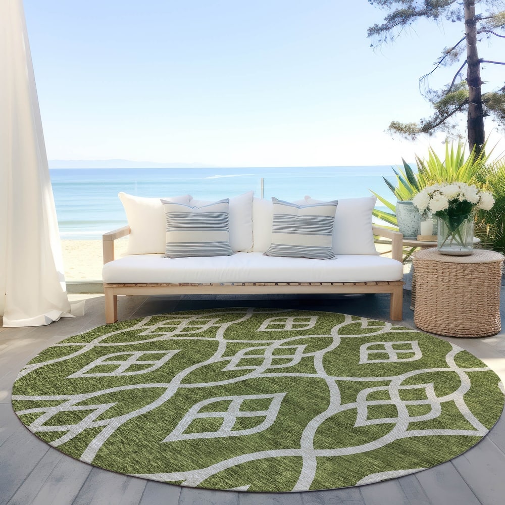 Machine Washable Indoor/ Outdoor Chantille Trellis Modern Rug