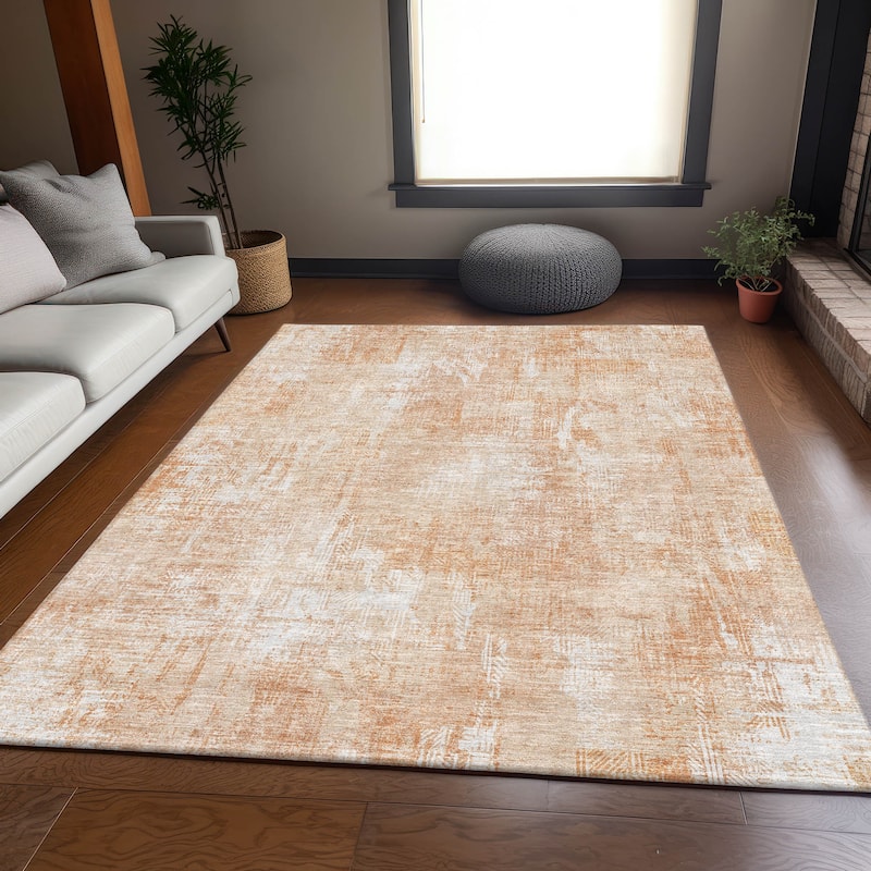 Premium Washable Super Soft Modern Imprints Mayfield Rug - Coral - 10' x 14'