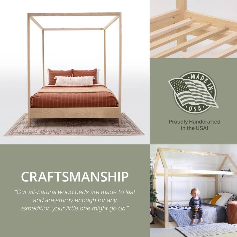 Modern Platform Bed - Solid Wood Bed Frame - Twin, Full, Queen, King Sizes