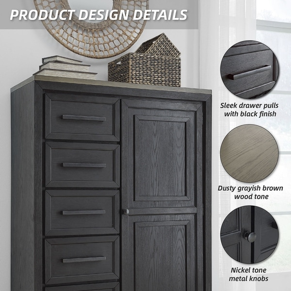Signature Design by Ashley Foyland Black/Brown Door Chest - Bed