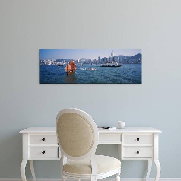 Easy Art Prints Panoramic Images's 'Buildings on the waterfront, Kowloon, Hong Kong, China' Premium Canvas Art