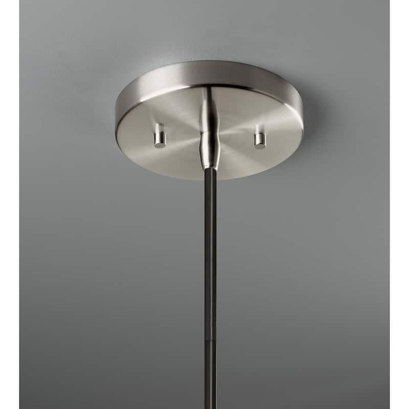 Justice Design Group Radiance Polished Chrome Dish Ceramic Pendant with Black Cord - Incandescent