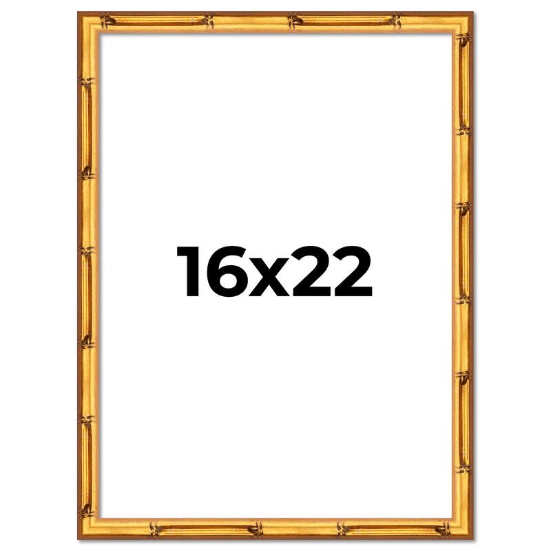 16x22 Frame Gold Bamboo Picture Frame Modern Photo Frame Includes UV Acrylic Shatter Guard Front Acid Free Foam Backing Board
