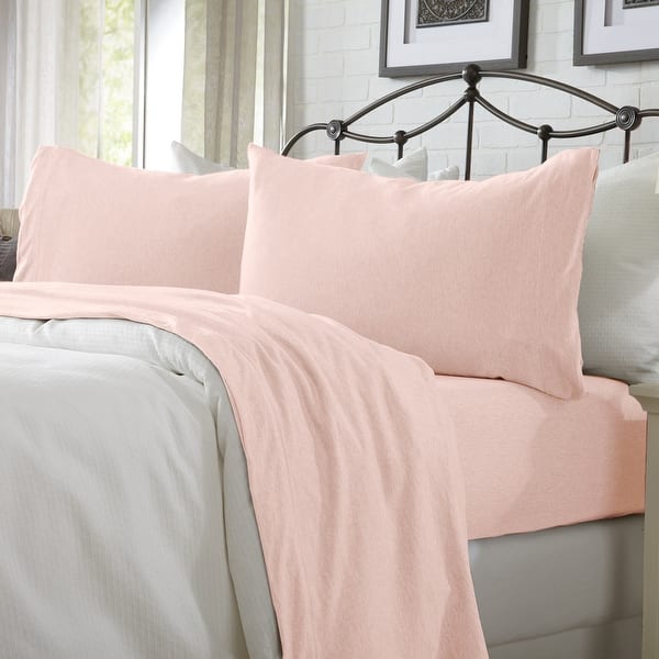 Linery & Co. Ultra Soft Cotton Blend Heathered Jersey Knit Sheet Set ...