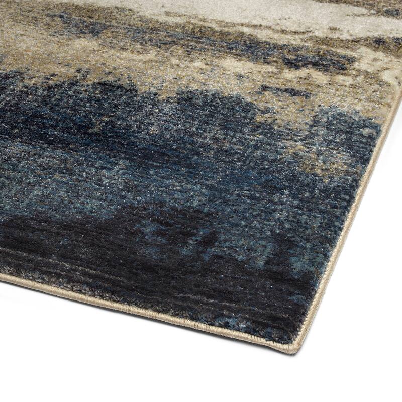 Maya Collection Blue Power Loomed Indoor Area Rug