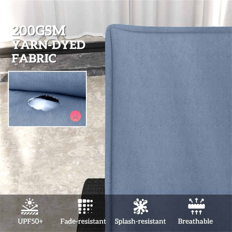Polyester Foam Outdoor Lounge Chair Cushions Set of 2 - 76" L x 22.8" W x 2.4" D