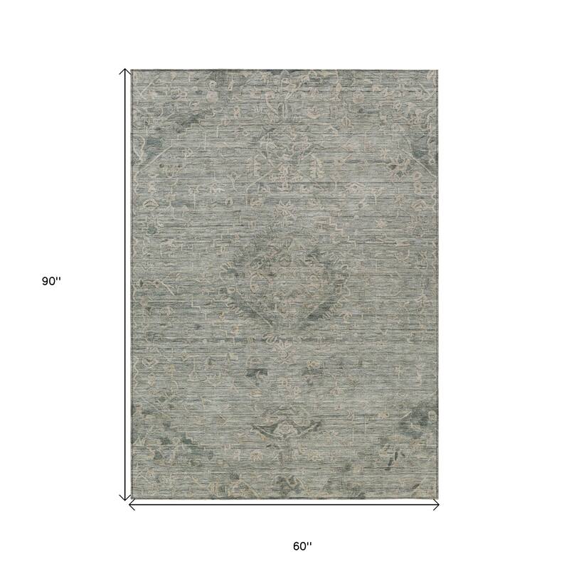 HomeRoots Floral Traditional Rectangle Outdoor Rug