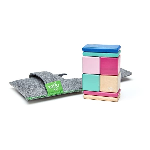 slide 2 of 11, Tegu Magnetic Wooden Blocks, Blossom, 8-Piece Pocket Pouch Assorted - STEM - Kids