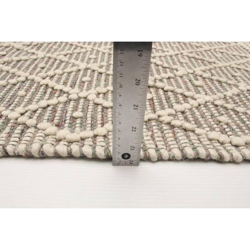 ECARPETGALLERY Braid weave Sienna Grey Wool Rug - 5'1 x 7'10