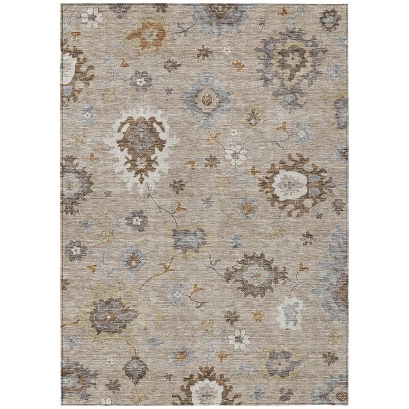 HomeRoots Floral Traditional Rectangle Outdoor Rug