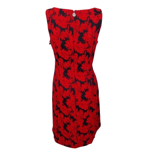 tommy hilfiger red floral dress