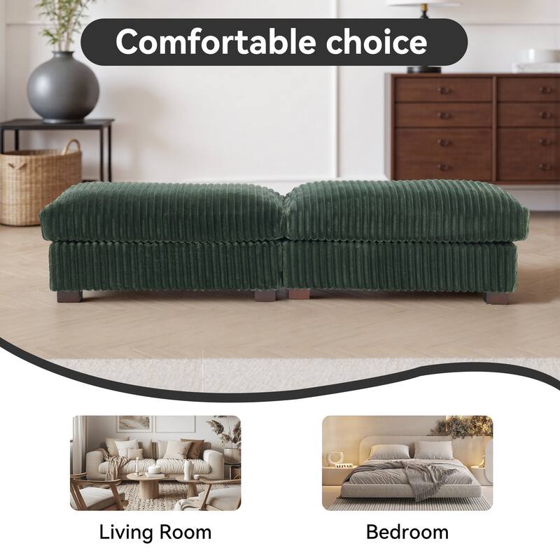 Fauxfur Ottoman Bench