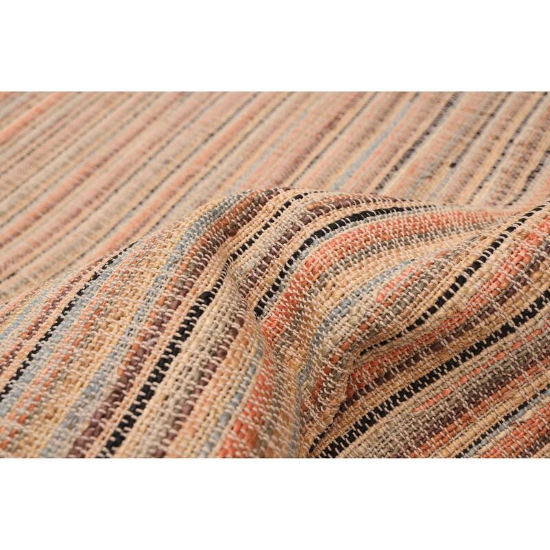 ECARPETGALLERY Flat-Weave Palas Denizli Tan Jute Kilim - 5'3 x 7'5