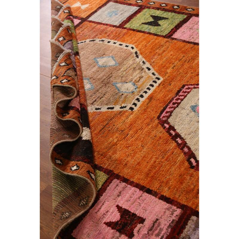 Tribal Geometric Moroccan Area Rug Handmade Oriental Wool Carpet - 6'8" x 9'7"