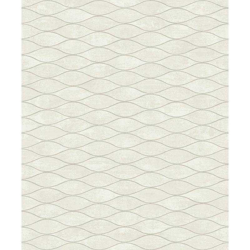Seabrook Designs Piccola Geometric Horizontal Ogee Non-Woven Unpasted Wallpaper - 20.9 in. W x 33 ft. L - Metallic Dove