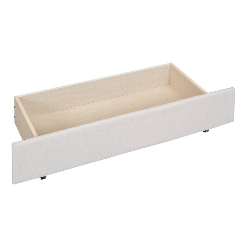 Linen Platform Bed with Drawers & Trundle