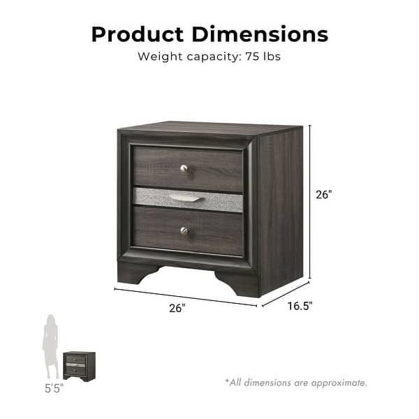 Furniture of America Bara Contemporary Grey Solid Wood 2-Piece Storage Platform Bedroom Set