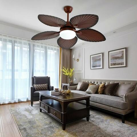 52'' Tropical 5 Blades Ceiling Fan Lights with Remote