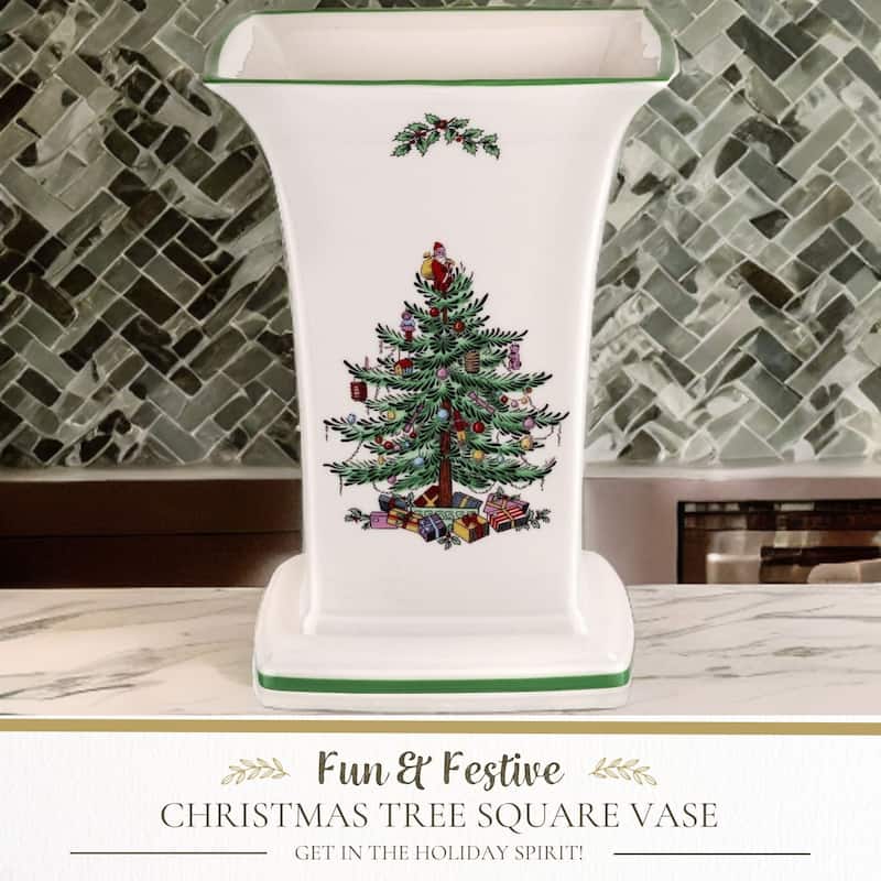 Spode Christmas Tree Square Vase