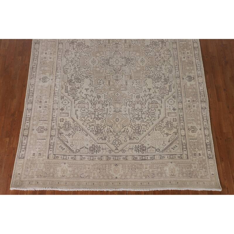 Distressed Tabriz Persian Vintage Rug Handmade Oriental Wool Carpet - 6'6"x 9'8"