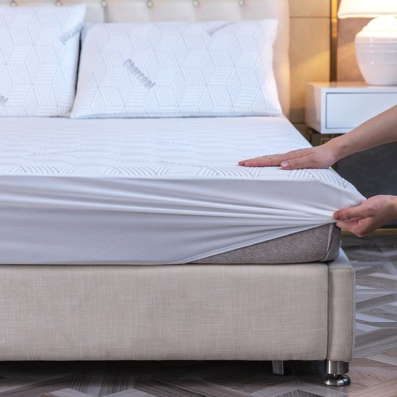 Bibb Home Charcoal Infused Waterproof Mattress Pad