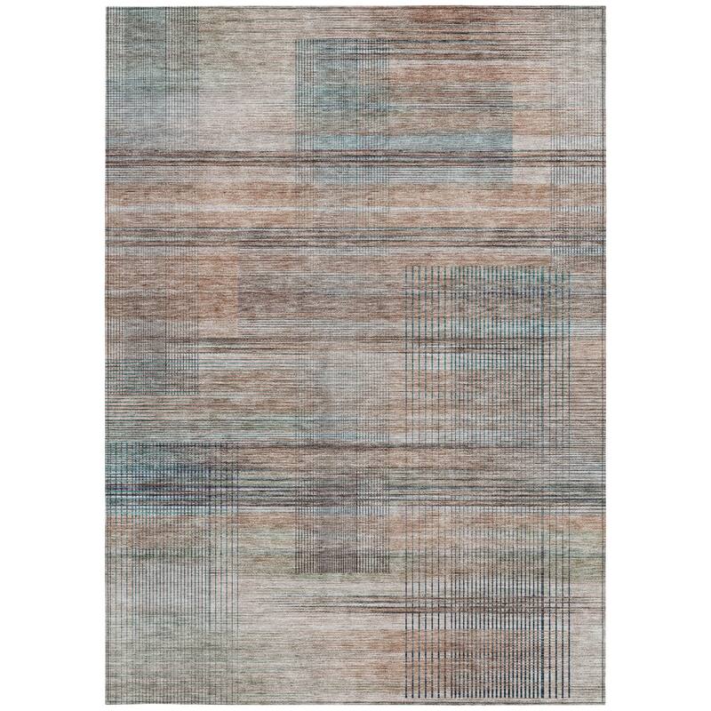 HomeRoots Striped Transitional Rectangle Outdoor Rug