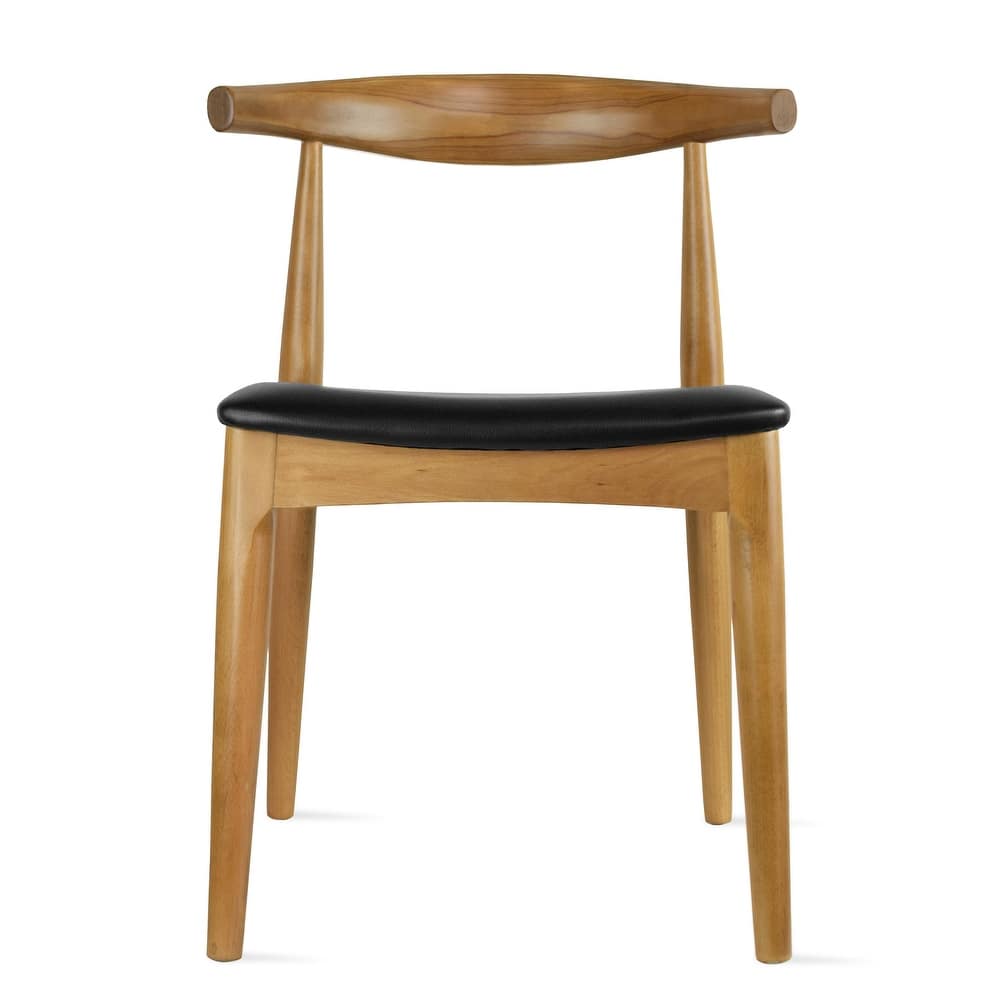 Set of 2 Contemporary Farmhouse Real Solid Wood Cushion Seat Dining Chairs Desk Elbow Side Chairfor Living Room Bedroom Kitchen