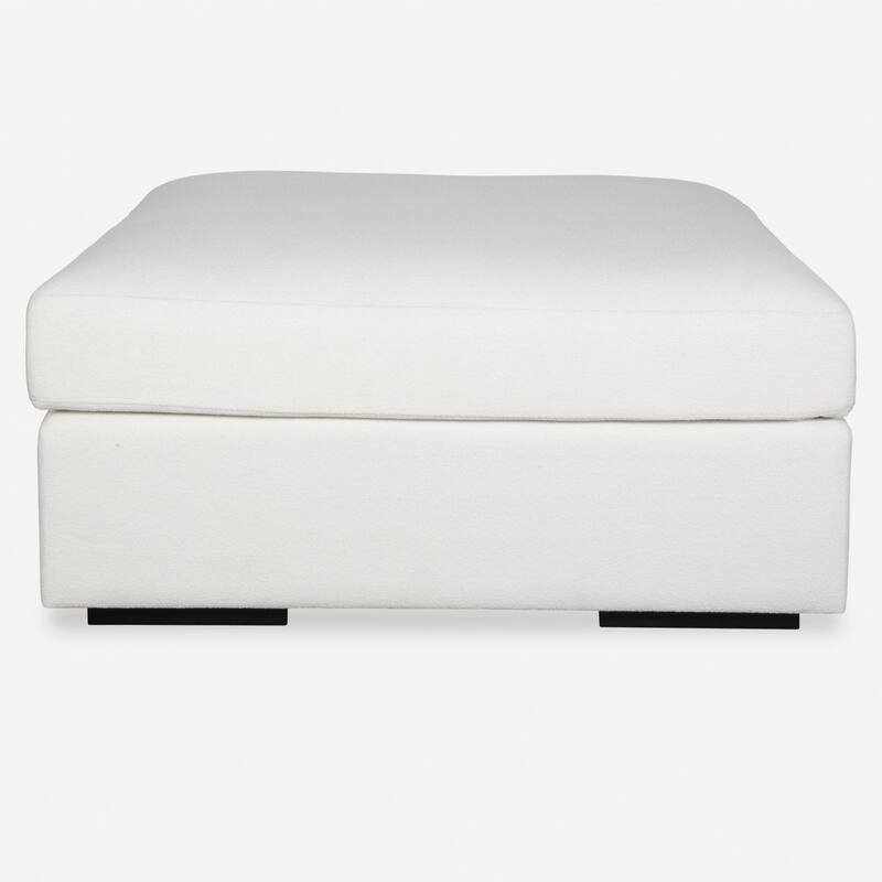 Refuge Solid Upholstered Foot Stool Ottoman - 40" - Arctic White