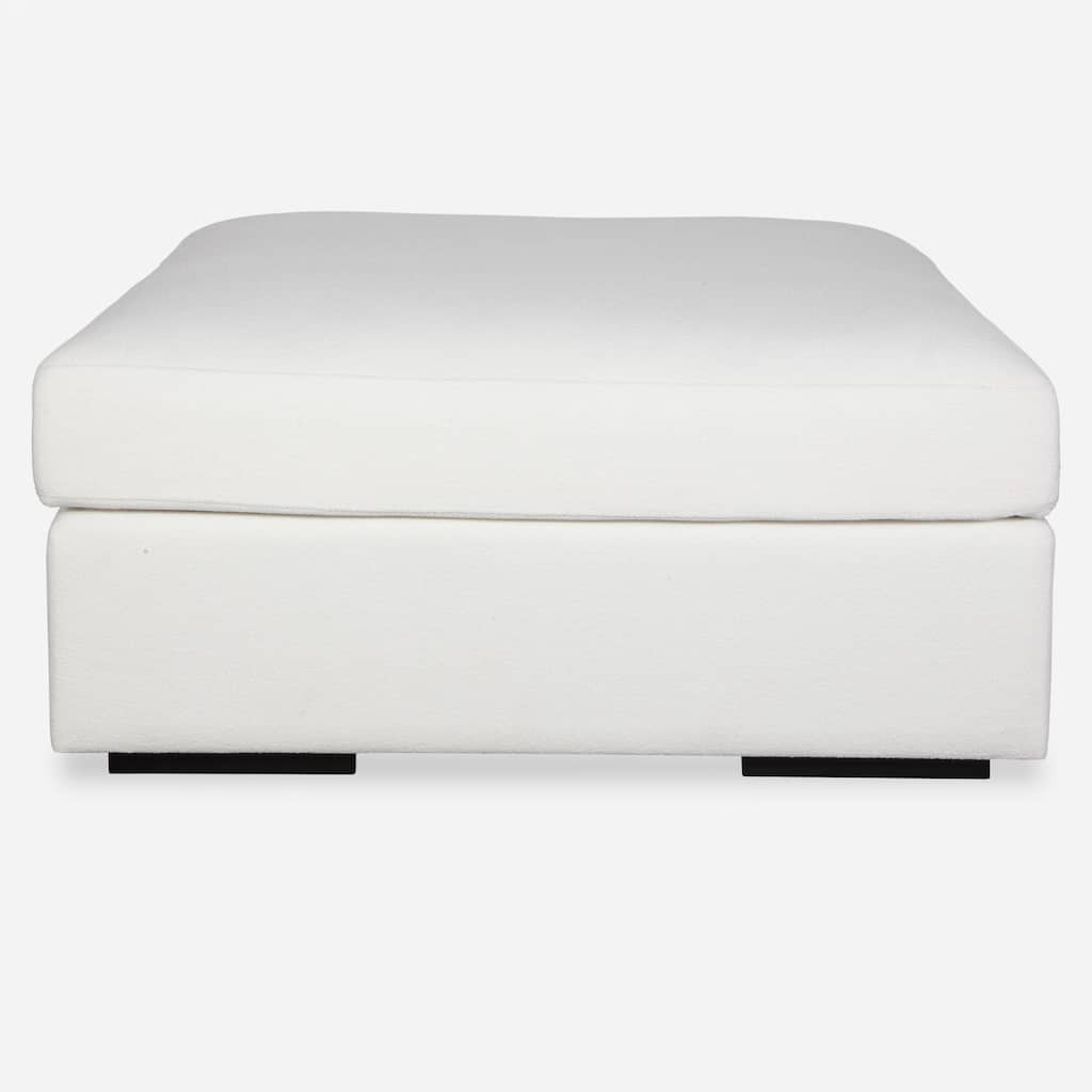 Refuge Solid Upholstered Foot Stool Ottoman - 40" - Arctic White
