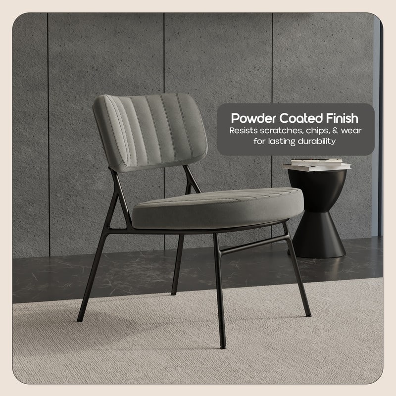 Marilane Modern Set of 2 Velvet Upholstered Accent Chairs with Sturdy Metal Legs for Home Office and Lounge Living Room