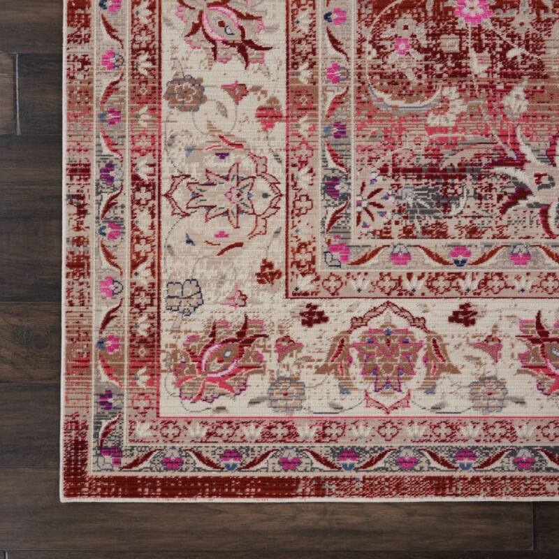 HomeRootsFloral Transitional Rectangle Area Rug - 118' X '94' X '0.5