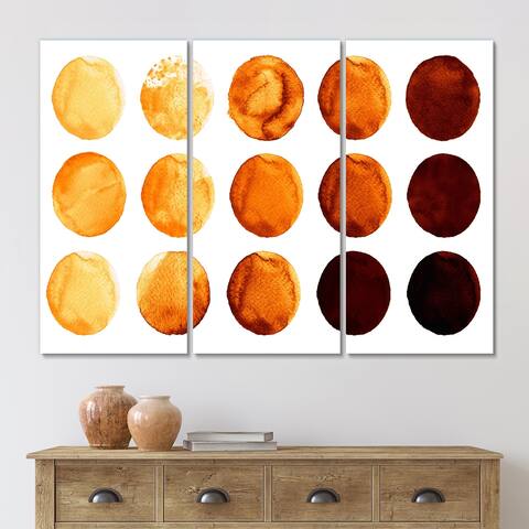Designart 'Orange And Brown Colors Isolated On White II' Modern Canvas Wall Art Print