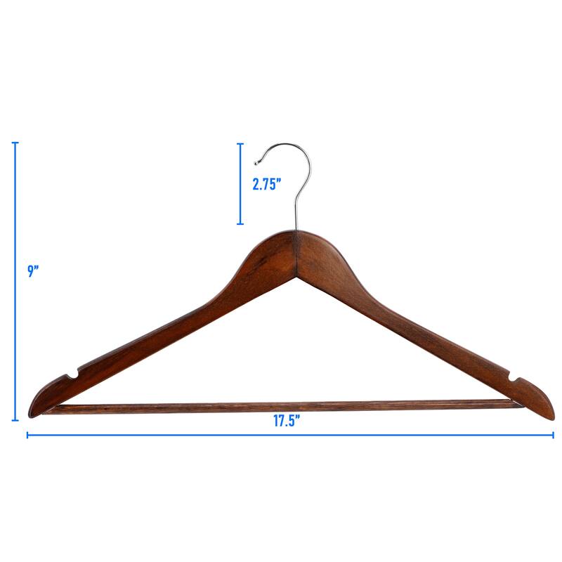 MegaChef 20 Piece Acacia Wood Swivel Hook Hanger Set in Dark Brown