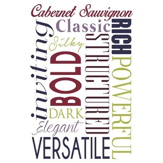 Cabernet Sauvignon Typography White Background Lantern Press Artwork Art Print Multiple Sizes Available Overstock Com Shopping The Best