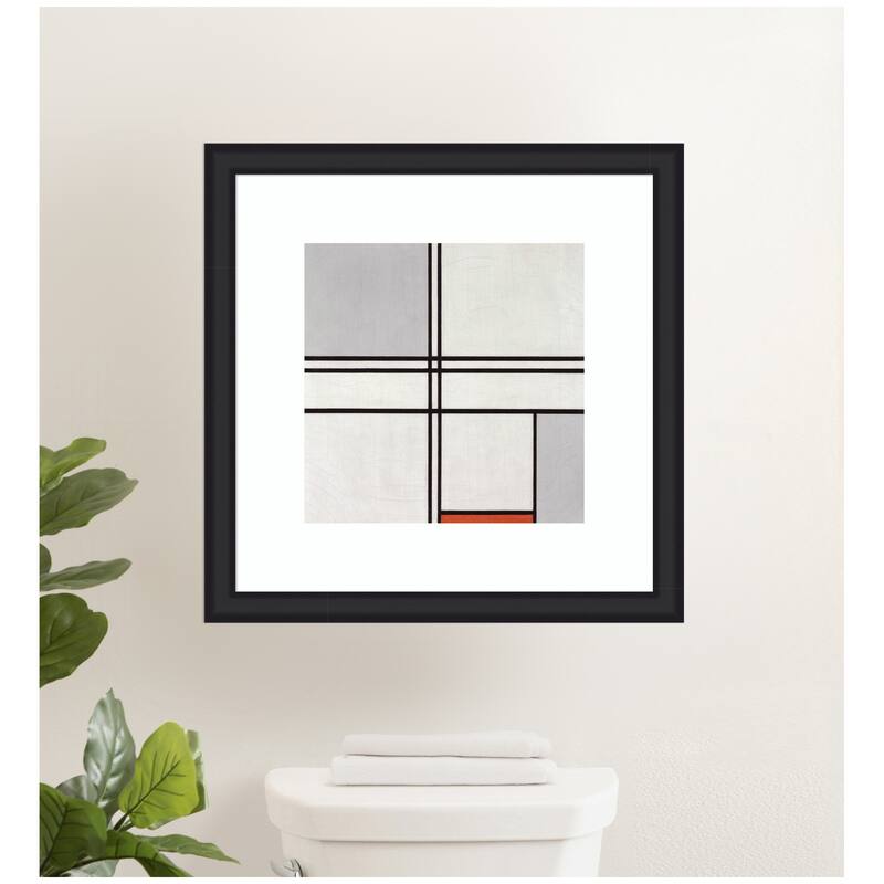 Kate and Laurel Framed Art Piet Mondrian Composition No 1 Gray Red 1935 by The Art Institute of Chicago