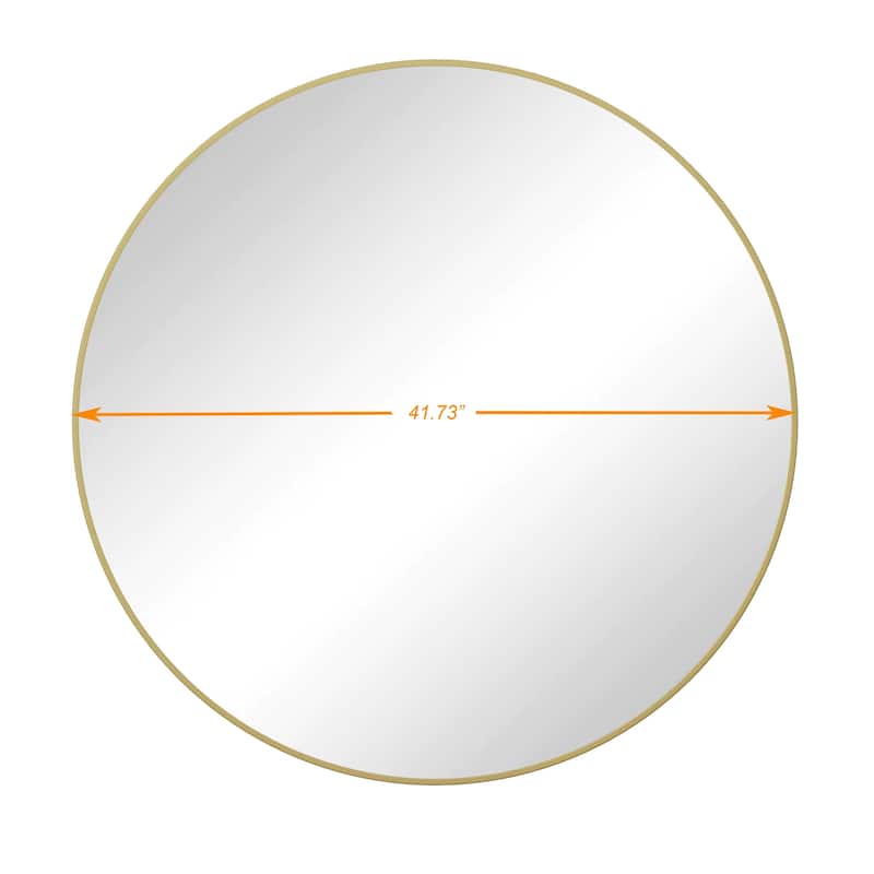 Wall Mounted Gold Round Metal Framed Mirror