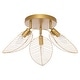 preview thumbnail 5 of 9, River of Goods Malachi Gold Metal Triple Leaf Shade 24-Inch Ceiling Light - 24" x 24" x 5.25"