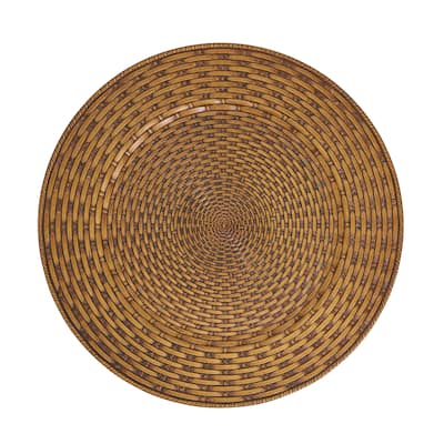 Natural Look Faux Rattan Charger Plate (Set of 4) - 13"x13"
