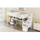 preview thumbnail 6 of 10, Wood Twin Loft Bed with Desk & Drawers, Staircase & Guardrails, White