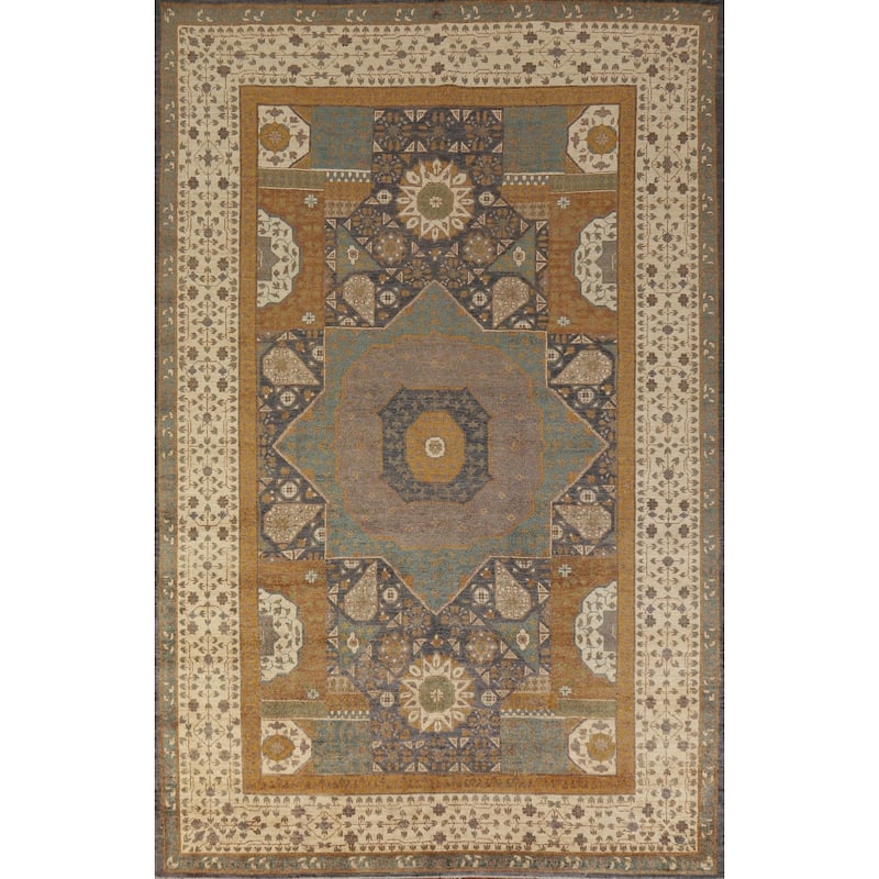 Geometric Kazak Oriental Area Rug Handmade Traditional Wool Carpet - 6'8" x 9'8"